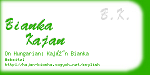 bianka kajan business card